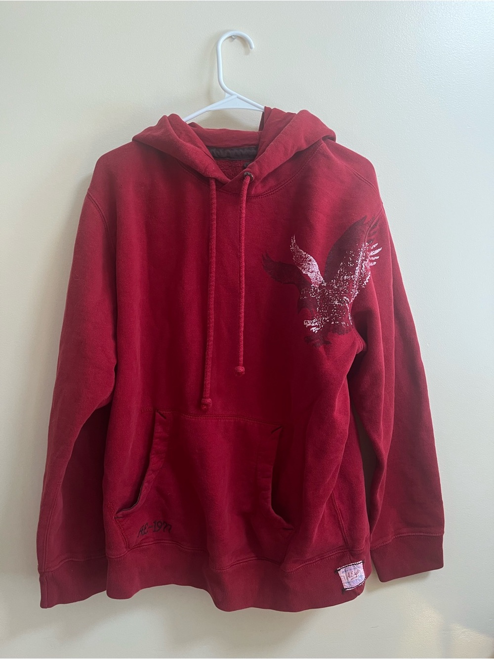 Y2K American Eagle Outfitters Red Graphic Eagle Crewneck Hoodie